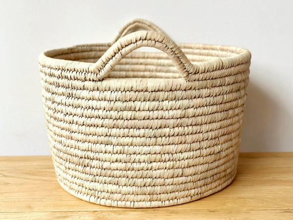 Handwoven Palm Short Wide Basket – CÔTE À COAST