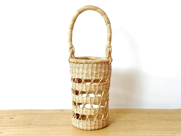Handwoven Open Weave Wine Tote