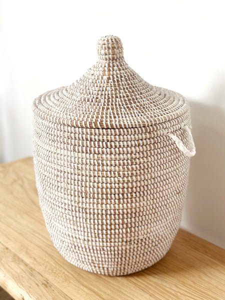 Handwoven Lidded Basket Small – CÔTE À COAST