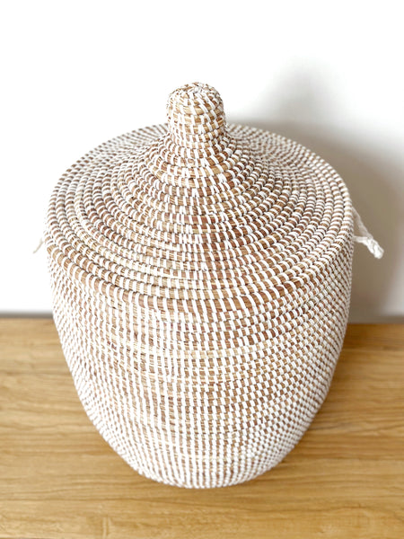 Handwoven Lidded Basket Small – CÔTE À COAST