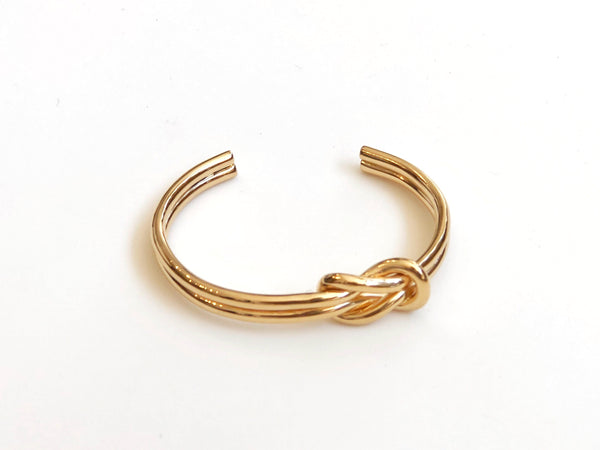 Gold-Plated Brass Knot Cuff
