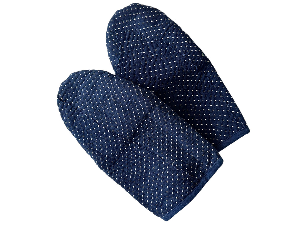 Handwoven Quilted Organic Cotton Oven Mitts