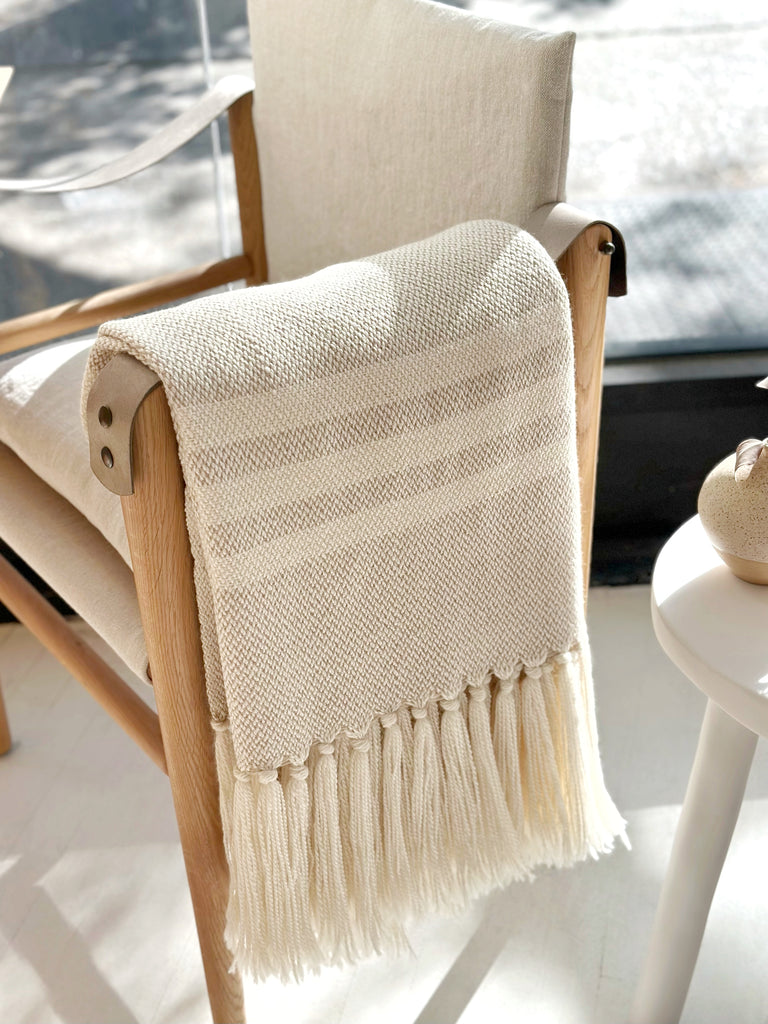 Handwoven Striped Superfine Merino Throw