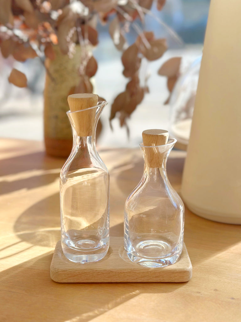 Handblown Glass Oil & Vinegar Set