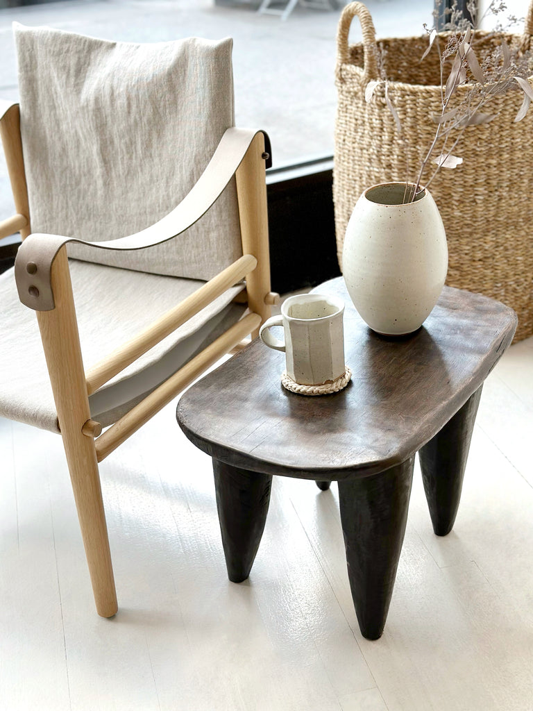 Handcarved Vintage African Medium Large Stool