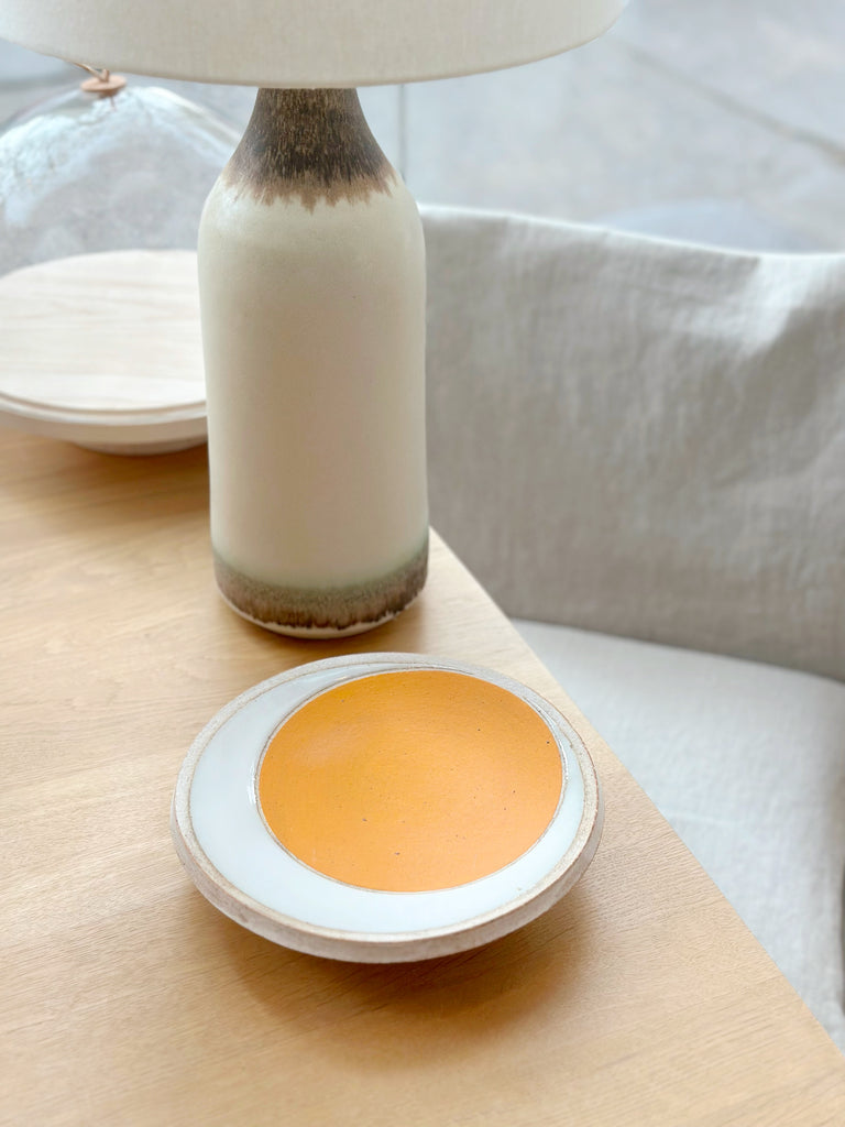 Hand-Painted Ceramic Footed Plate