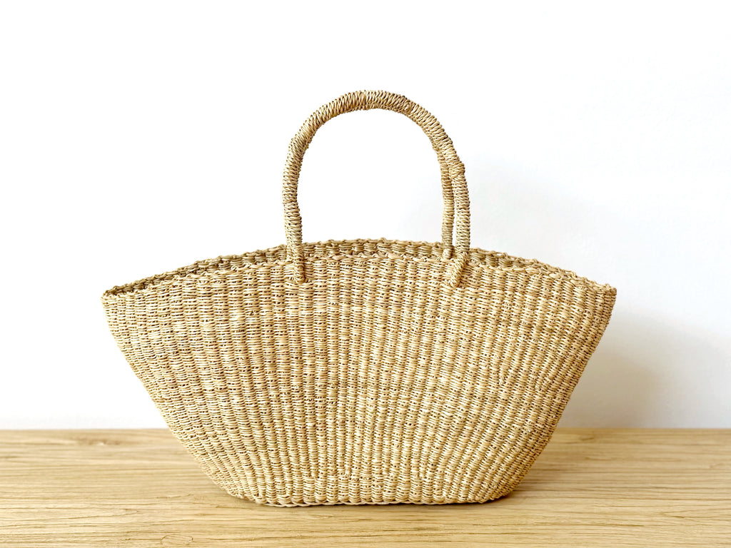 Handwoven Slim Basket Tote