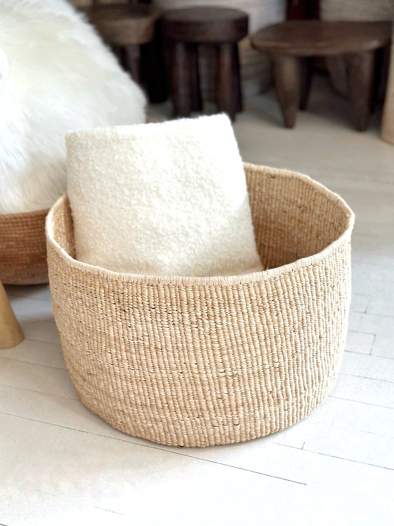 Handwoven Banana Leaf Floor Basket