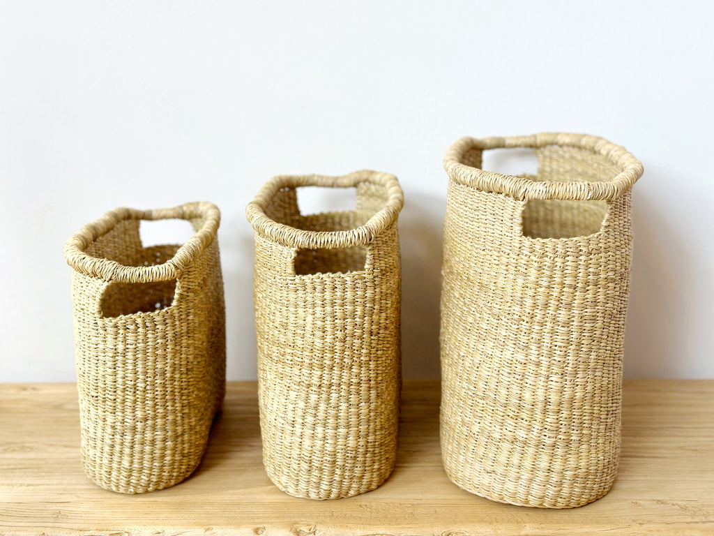 Handwoven Book Baskets (Set of 3)
