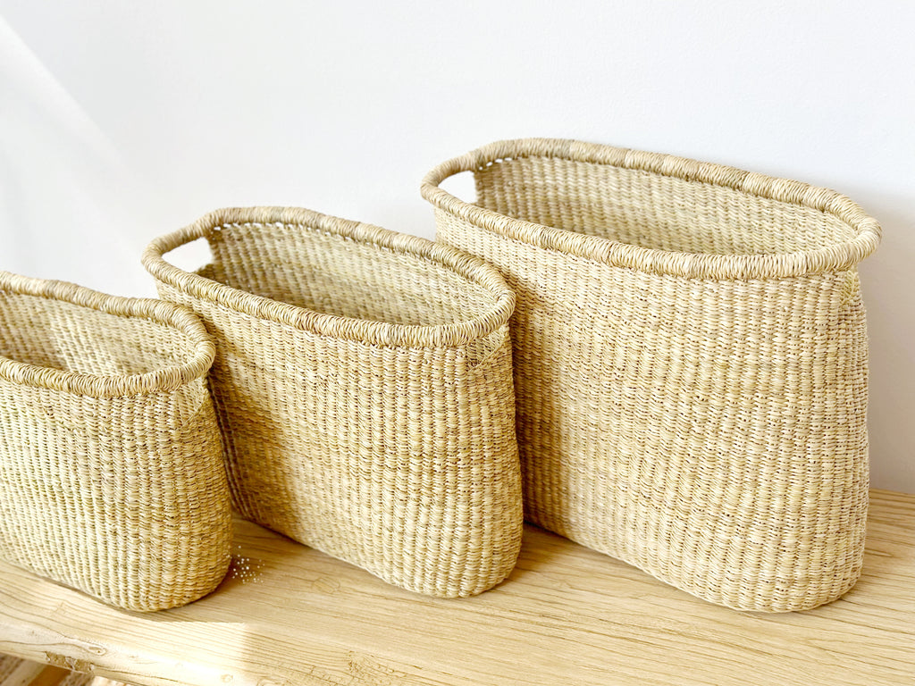 Handwoven Book Baskets (Set of 3)