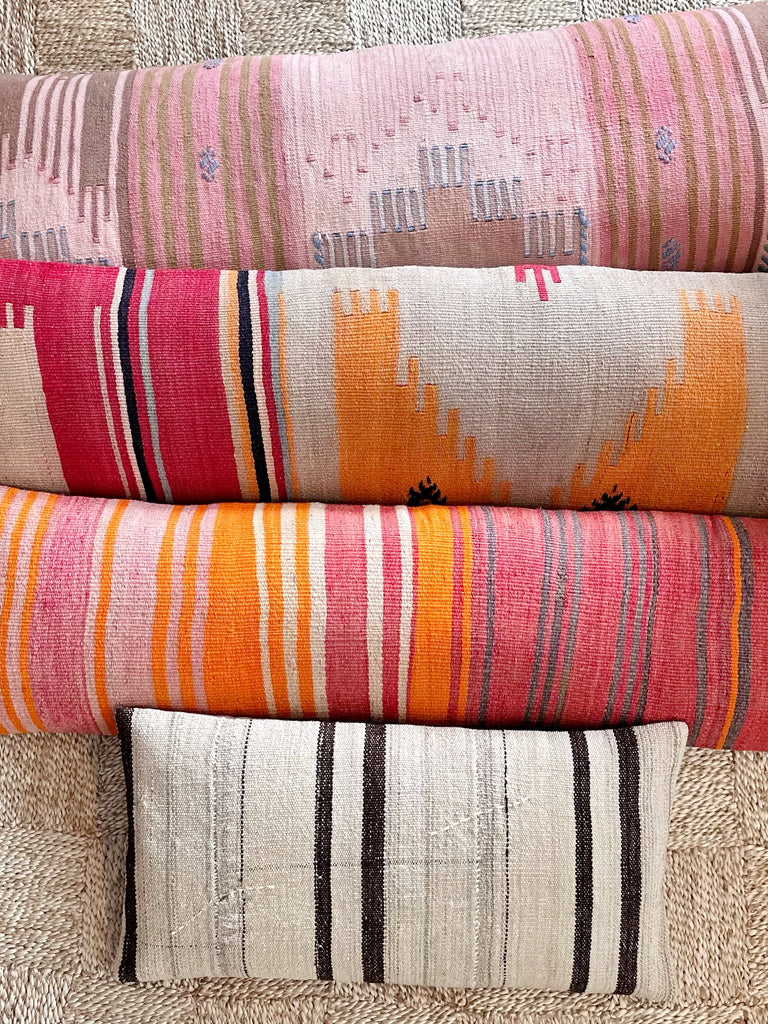 Handwoven Vintage Kilim Long Lumbar