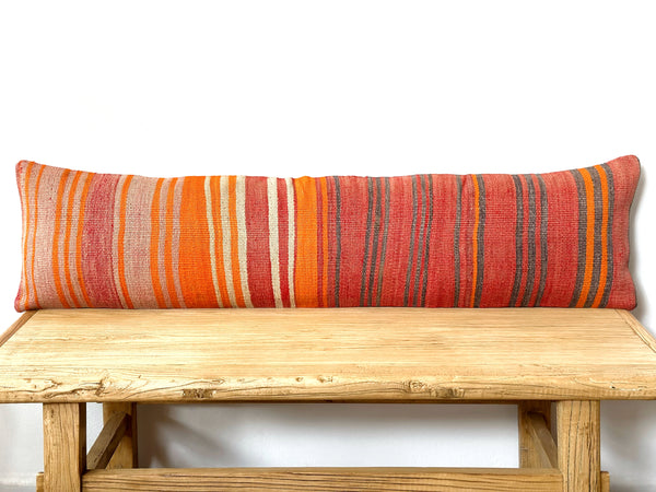 Handwoven Vintage Kilim Long Lumbar