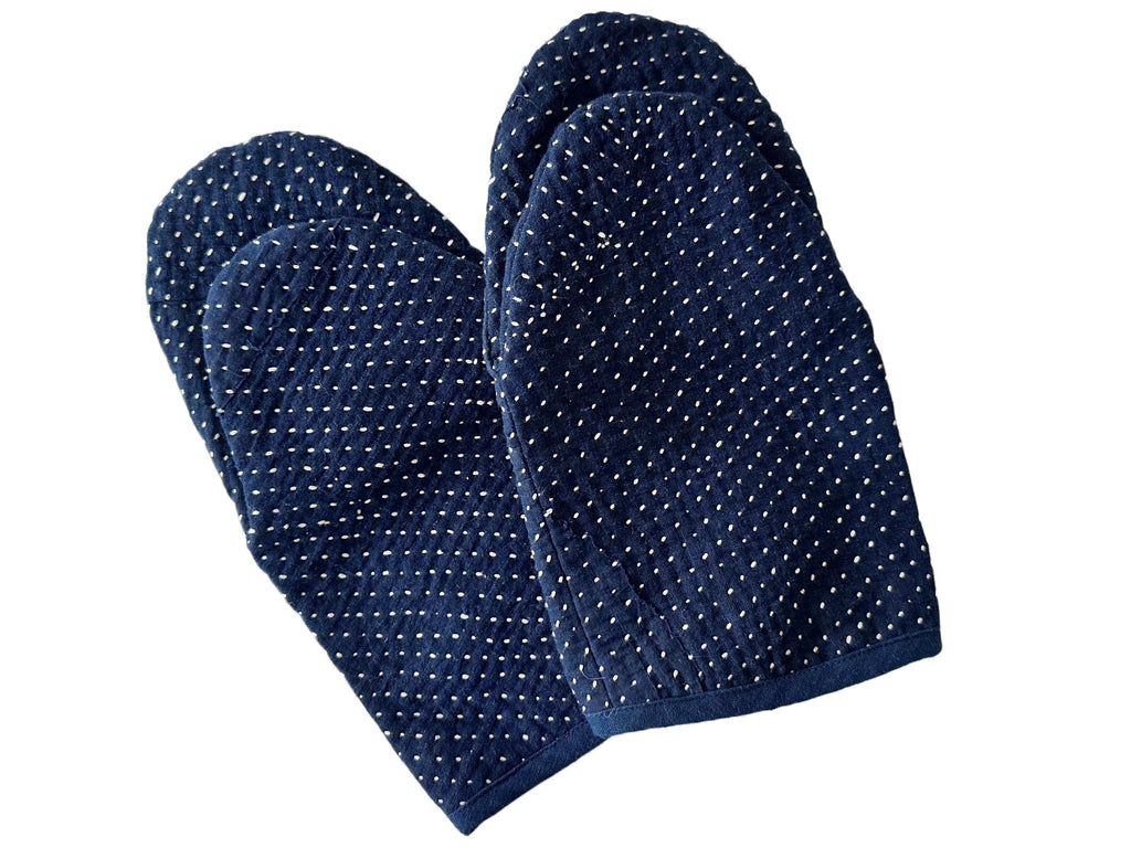 Handwoven Quilted Organic Cotton Oven Mitts