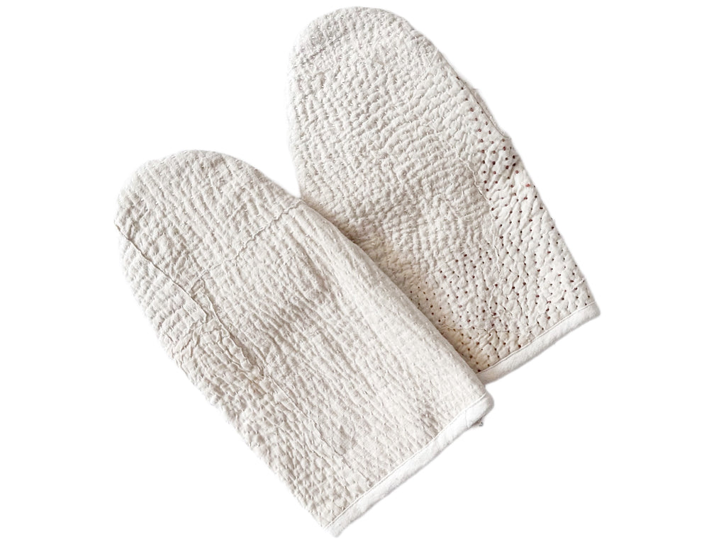 Handwoven Quilted Organic Cotton Oven Mitts