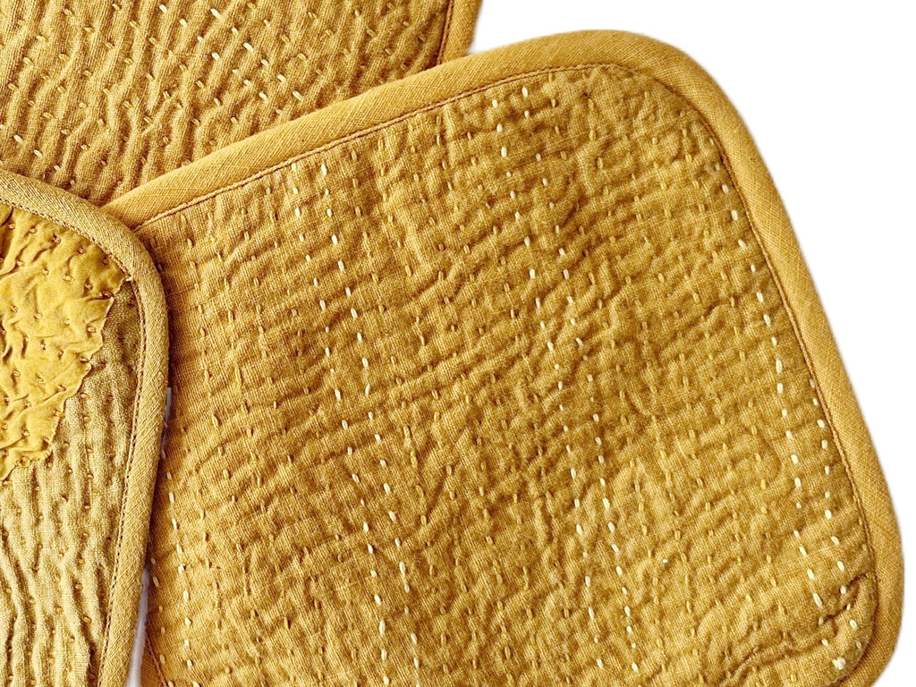 Handwoven Quilted Organic Cotton Pot Holder