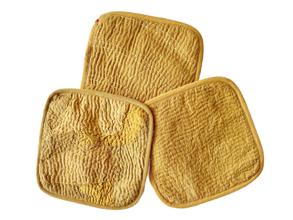 Handwoven Quilted Organic Cotton Pot Holder