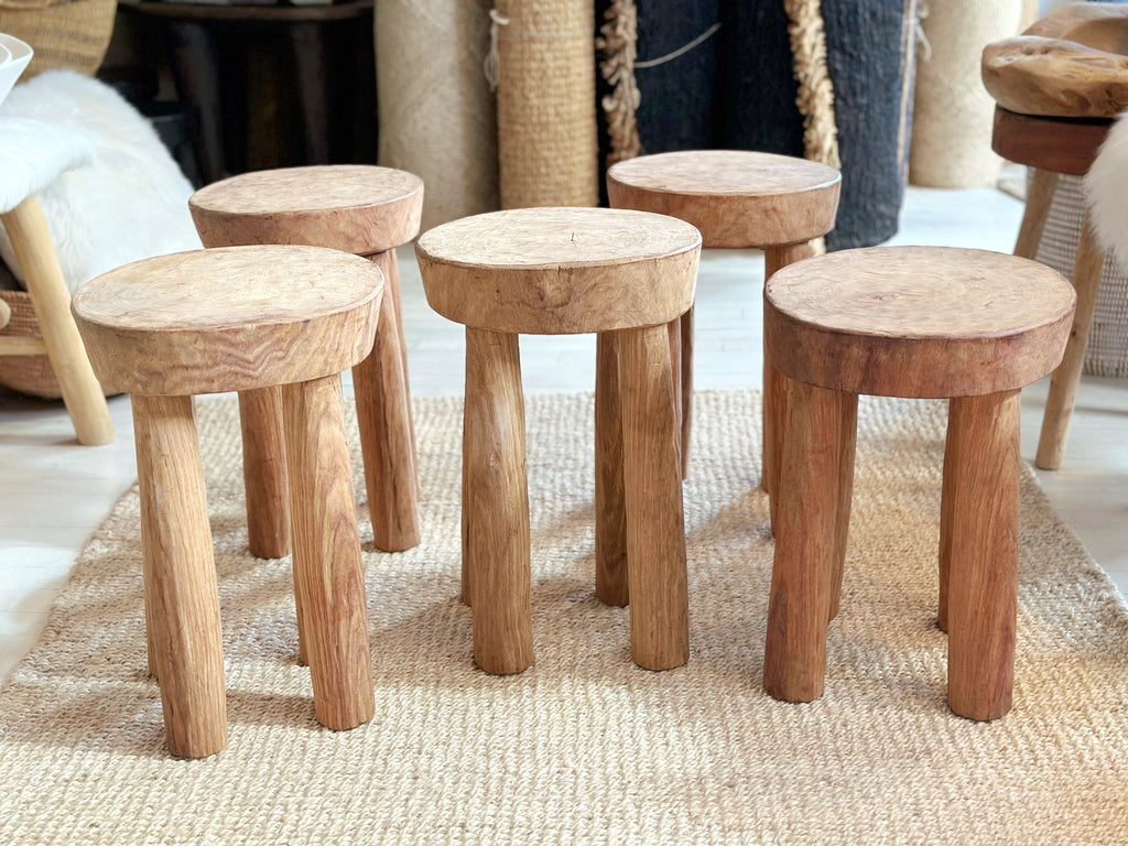 Handcarved Vintage African Tall Stool