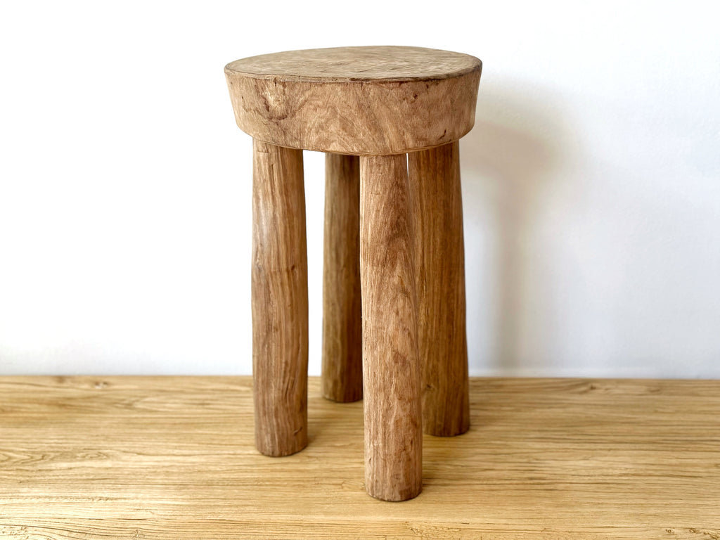 Handcarved Vintage African Tall Stool
