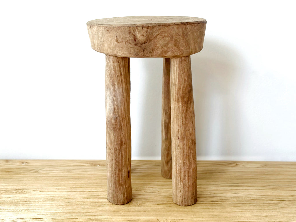 Handcarved Vintage African Tall Stool