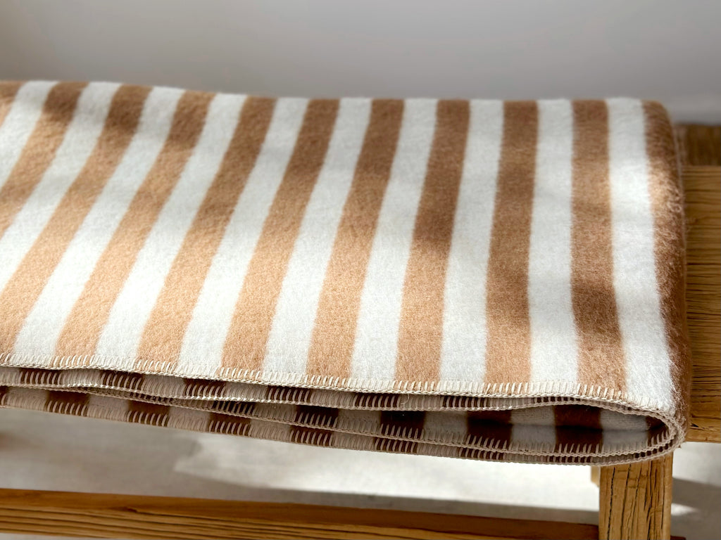 Striped Superfine Alpaca Blanket