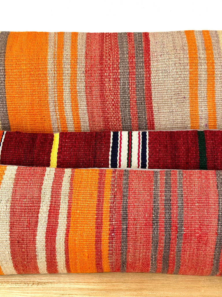 Handwoven Vintage Kilim Long Lumbar