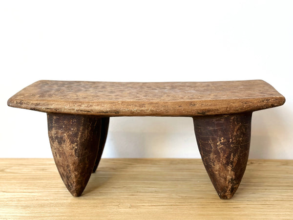 Handcarved Vintage African Long Short Stool