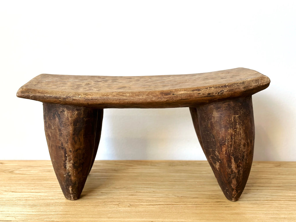 Handcarved Vintage African Long Short Stool