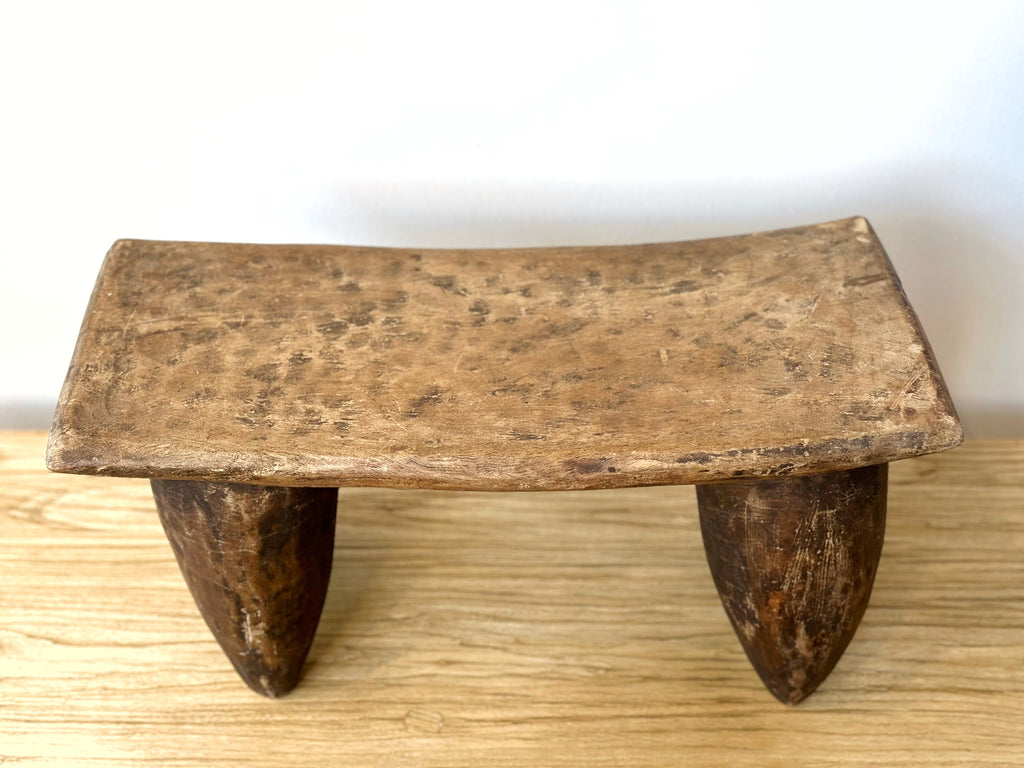 Handcarved Vintage African Long Short Stool