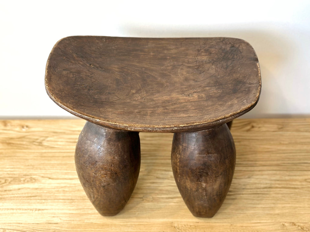 Handcarved Vintage African Bulbous Stool