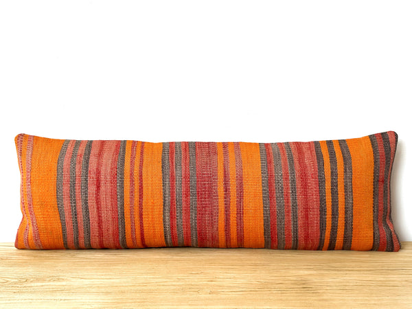 Handwoven Vintage Kilim Long Lumbar