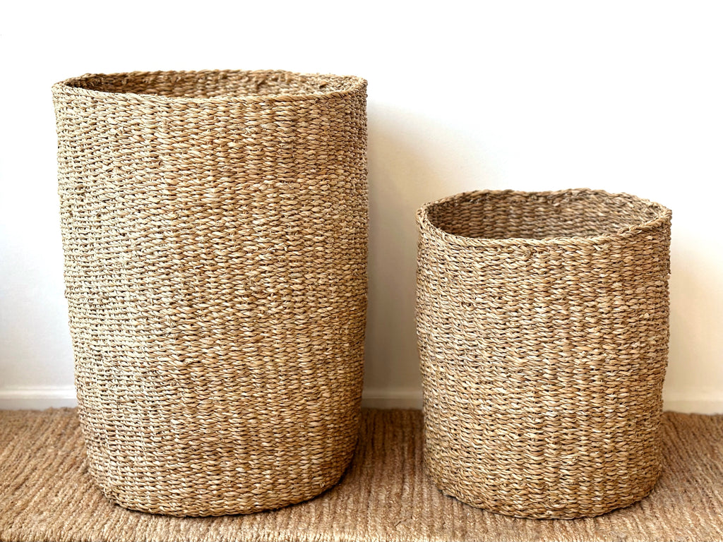 Handwoven Basket Cylinder Tall