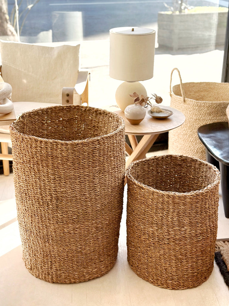 Handwoven Basket Cylinder Tall