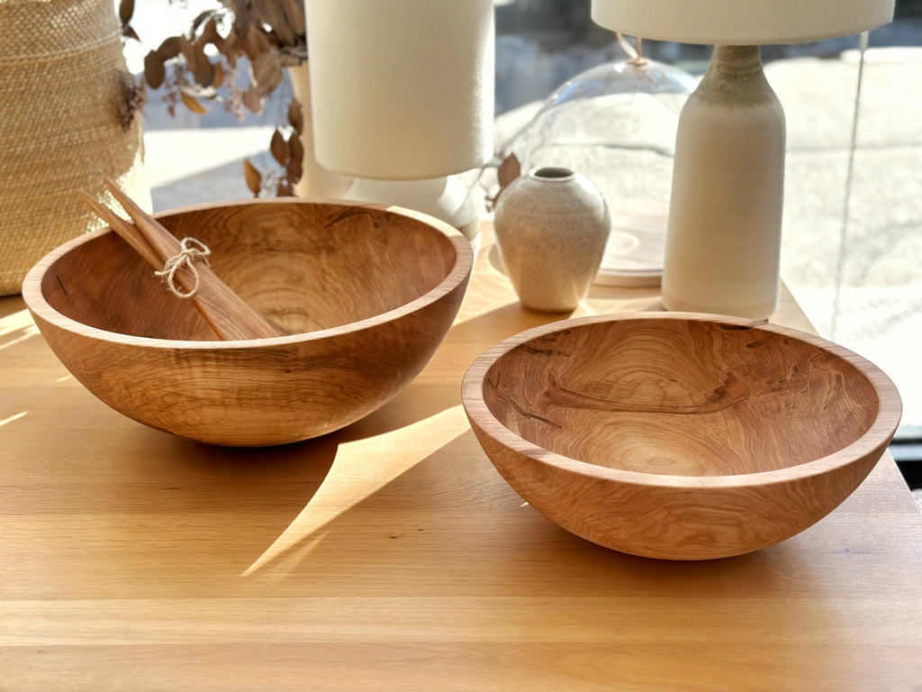 Solid Maple Wood Bowl - 17"D