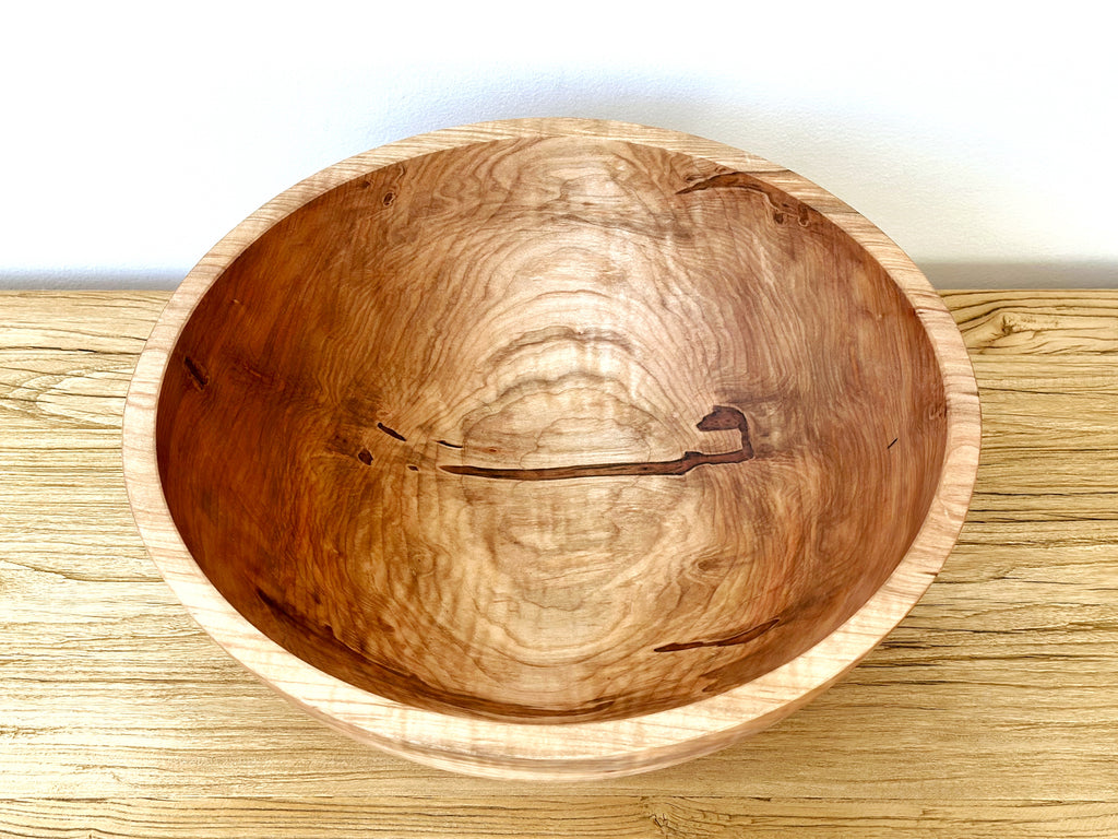 Solid Maple Wood Bowl - 17"D