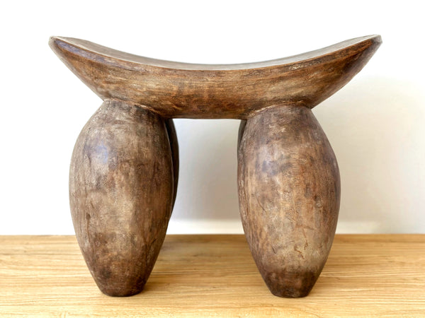 Handcarved Vintage African Bulbous Stool
