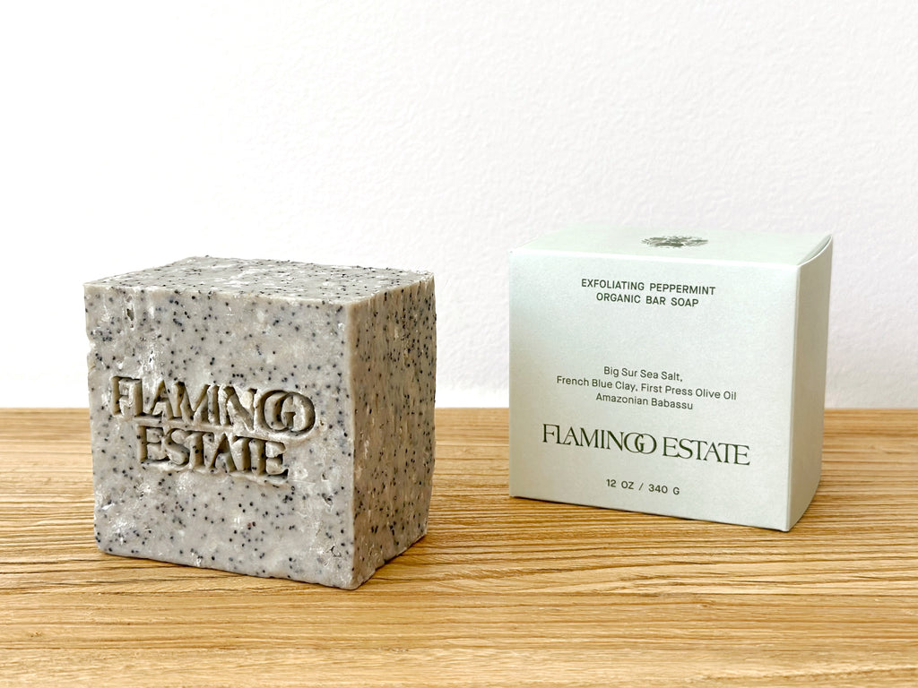 Flamingo Estate Exfoliating Peppermint Soap Brick