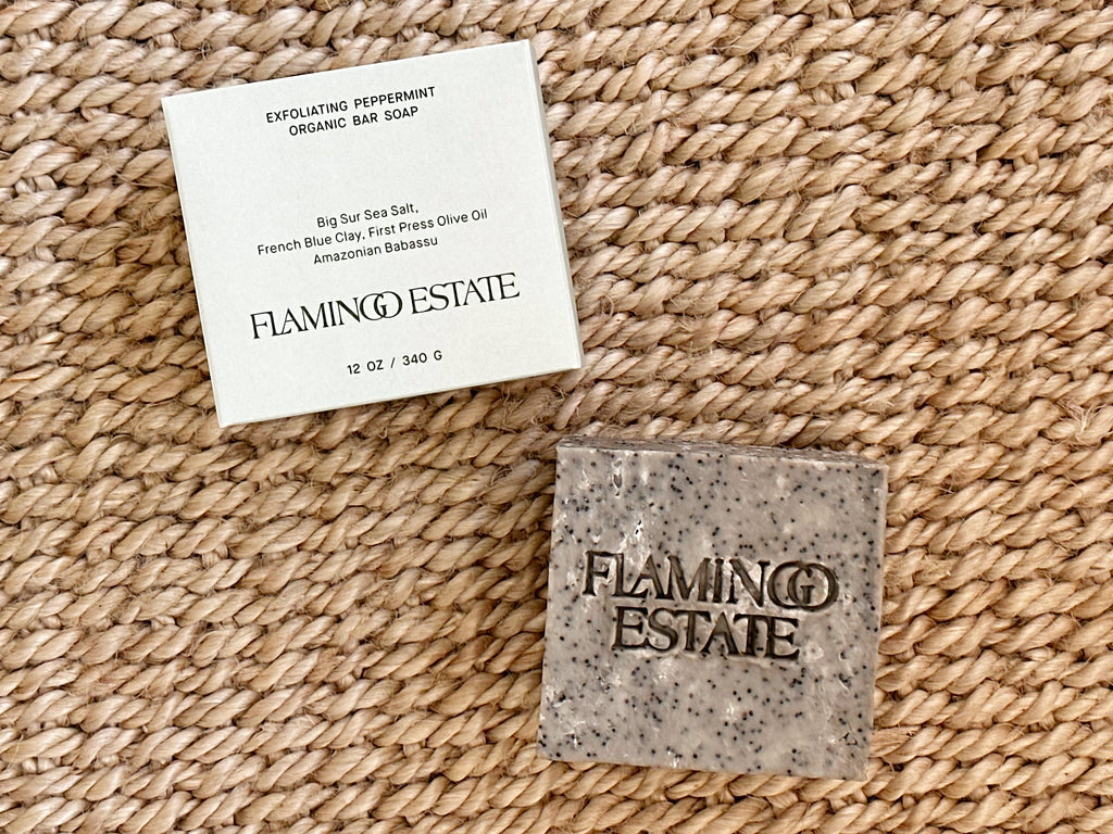 Flamingo Estate Exfoliating Peppermint Soap Brick