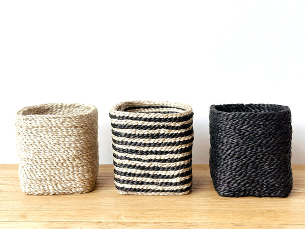 Handwoven Jute Basket Container Small