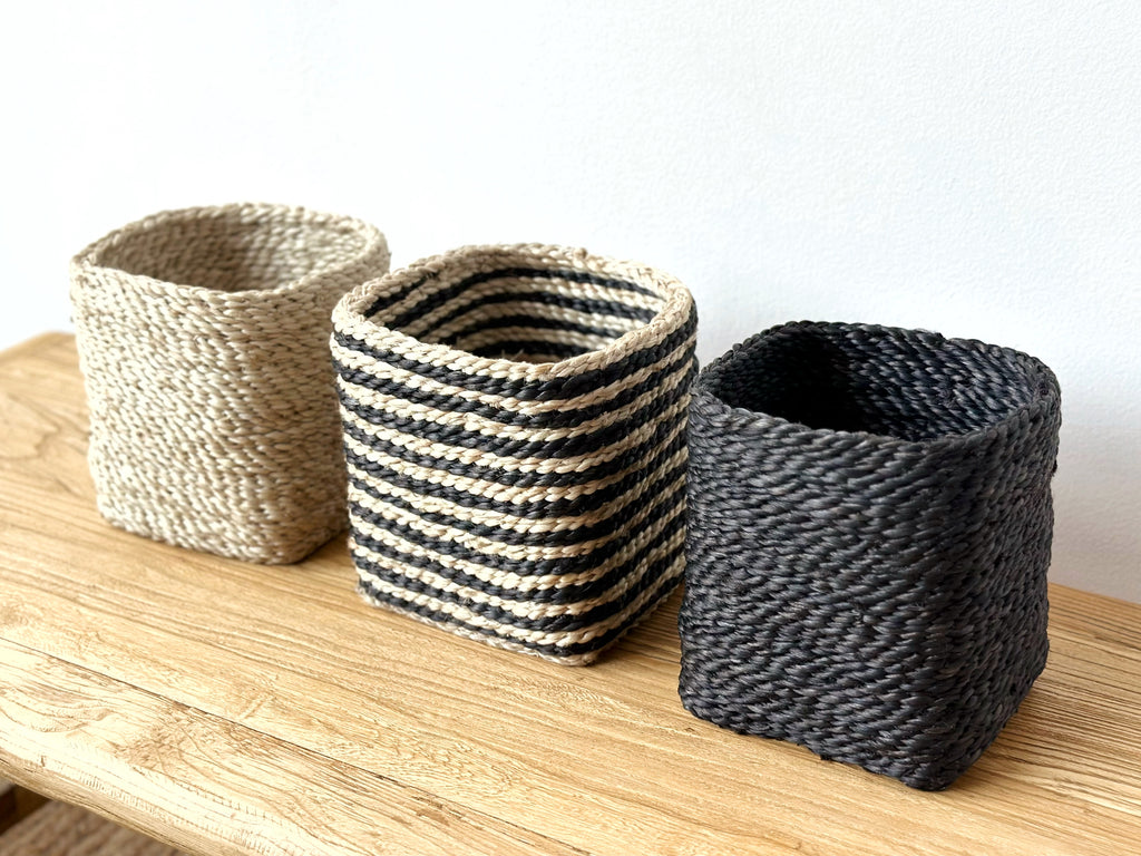 Handwoven Jute Basket Container Small
