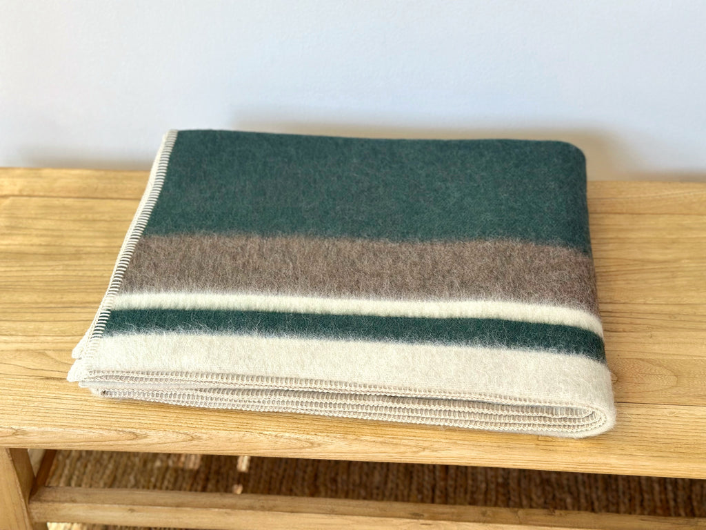 Striped Superfine Alpaca Blanket