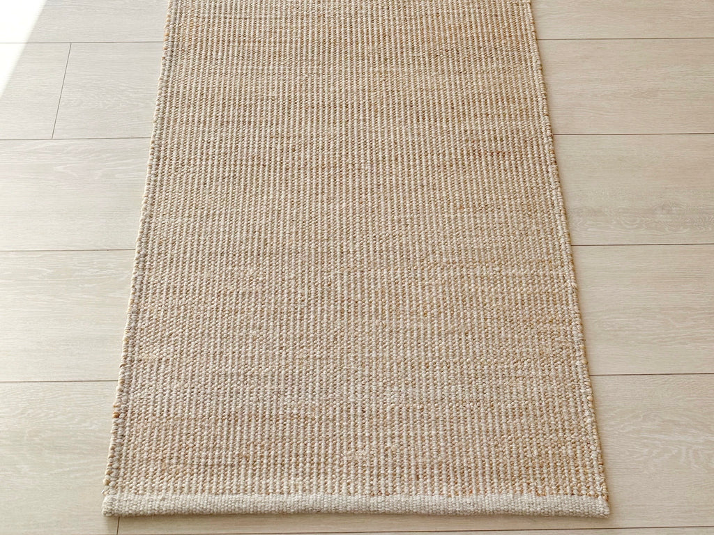 Handwoven Jute Wool Rug / Runner