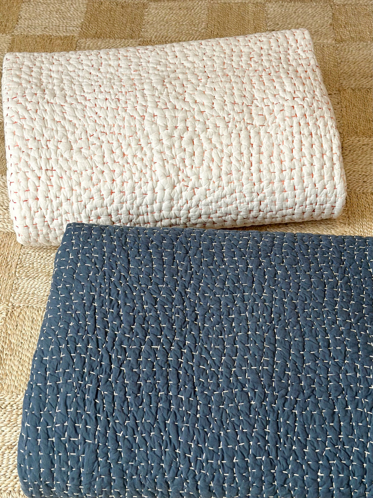 Handstitched Organic Cotton Quilt Bed Blanket