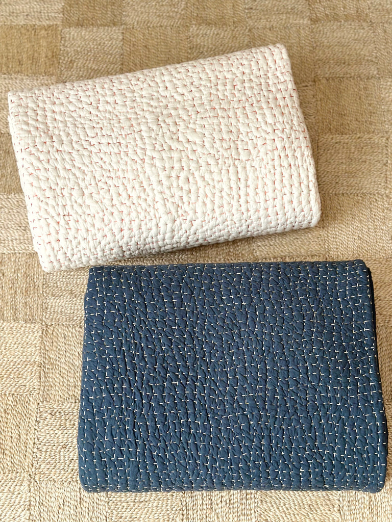 Handstitched Organic Cotton Quilt Bed Blanket
