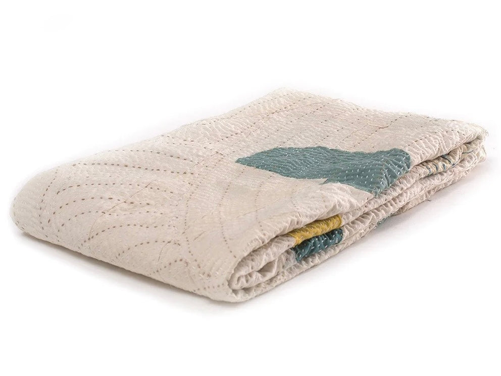 Handwoven Quilted Organic Cotton Throw