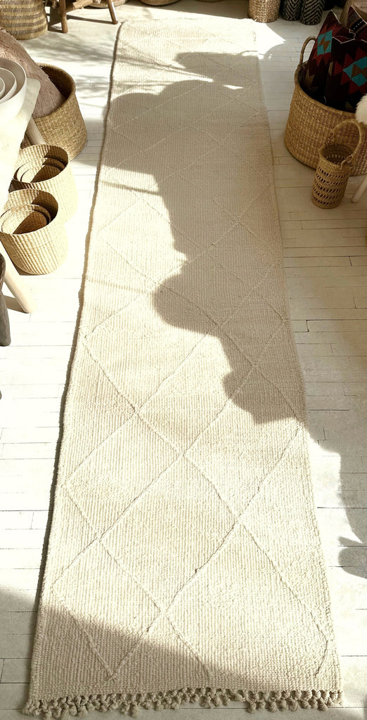 Handknotted Wool Runner Flatweave - 2'9"W x 12'3"L