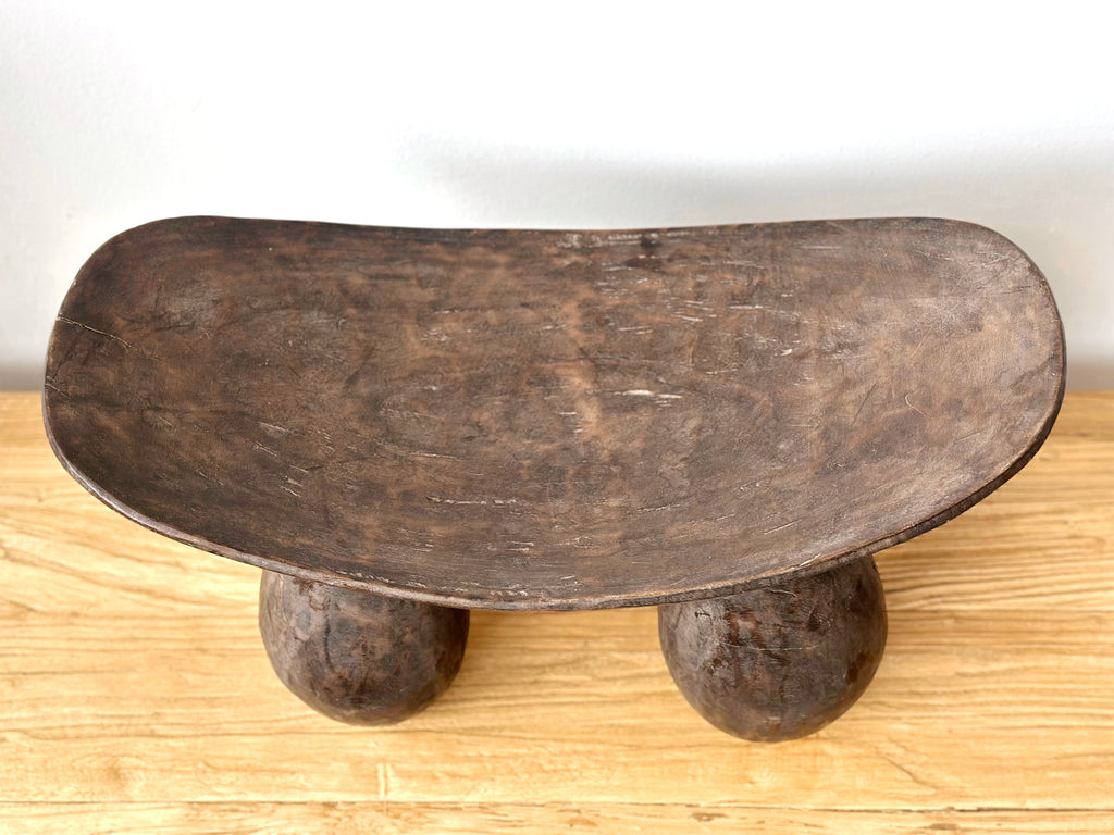 Handcarved Vintage African Bulbous Stool