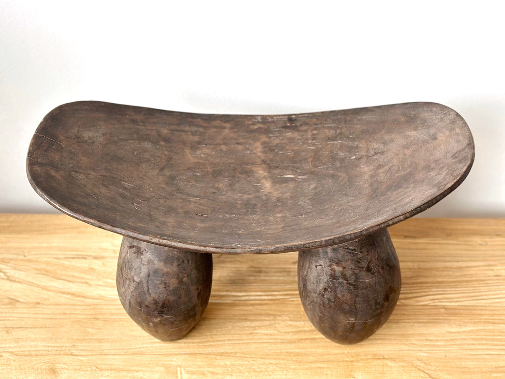 Handcarved Vintage African Bulbous Stool