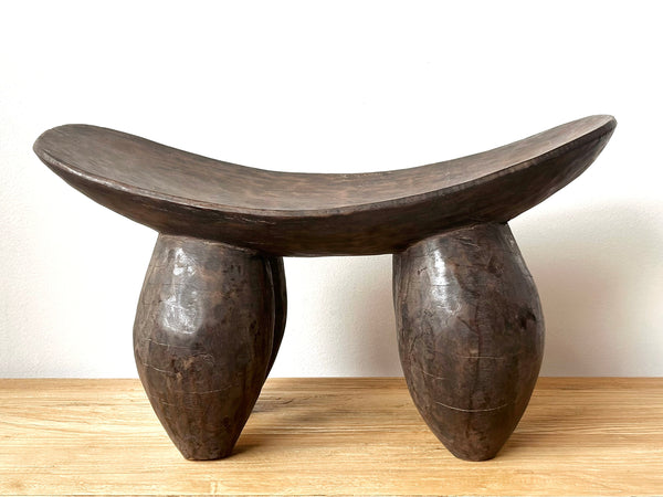 Handcarved Vintage African Bulbous Stool