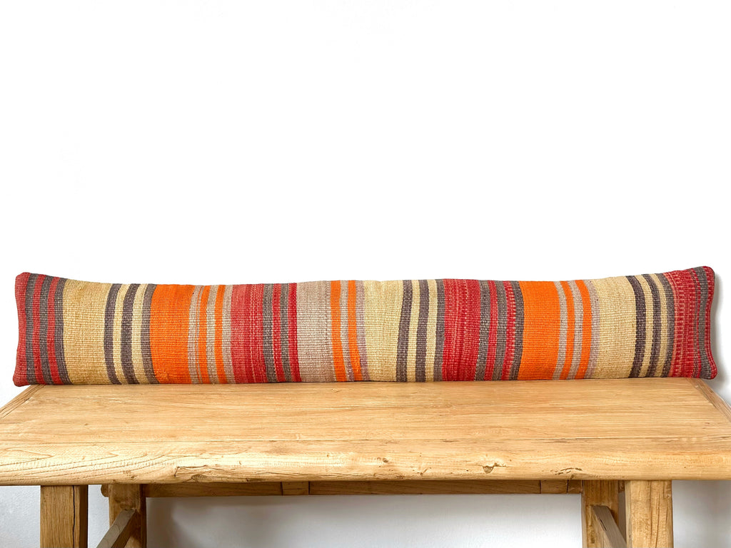Handwoven Vintage Kilim Long Lumbar