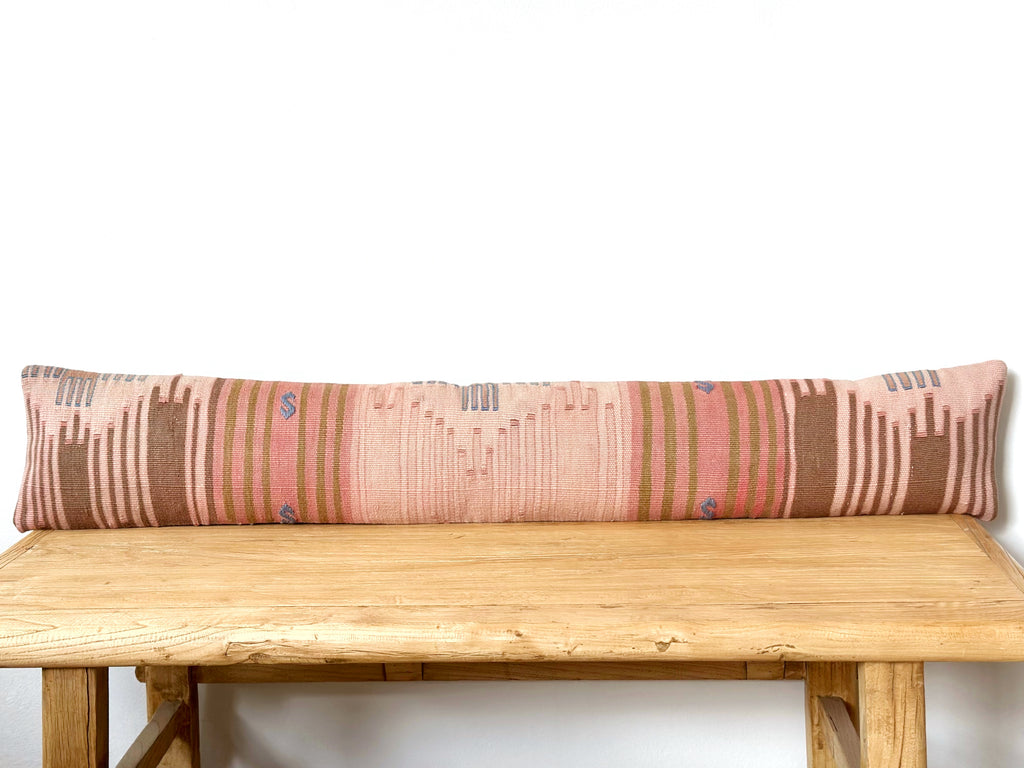 Handwoven Vintage Kilim Long Lumbar